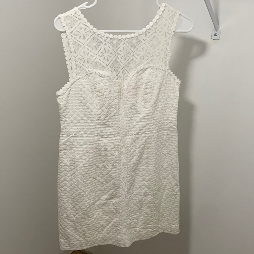 White lily Pulitzer shift dress w lace